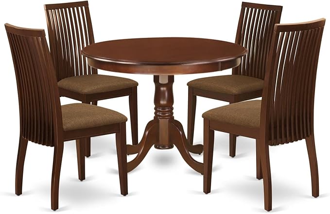 East West Furniture HLIP5-MAH-C 5 Piece Dinette Set by EastWestFurniture