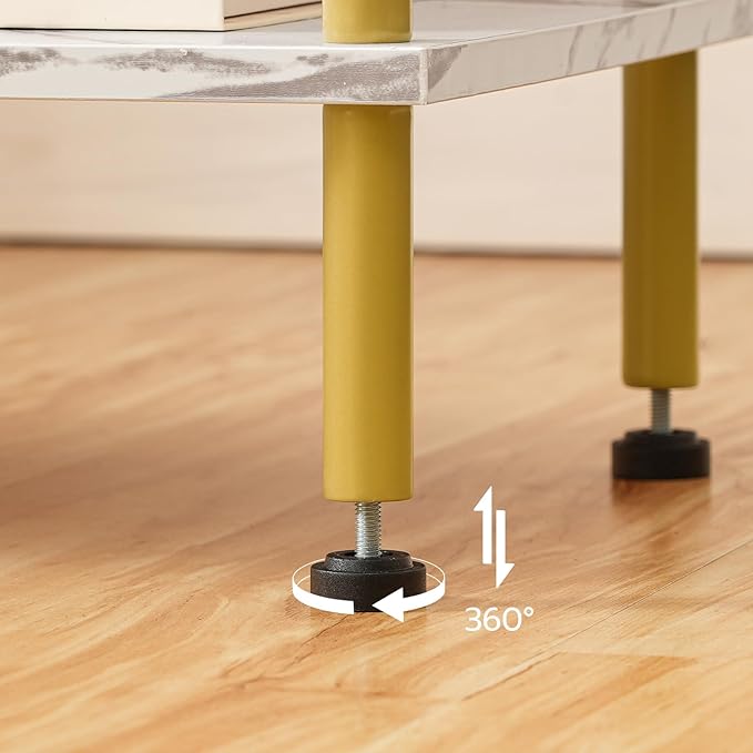 HOOBRO Side Table with Charging Station, Nightstand with 2-Layer Storage Shelves - Image 8