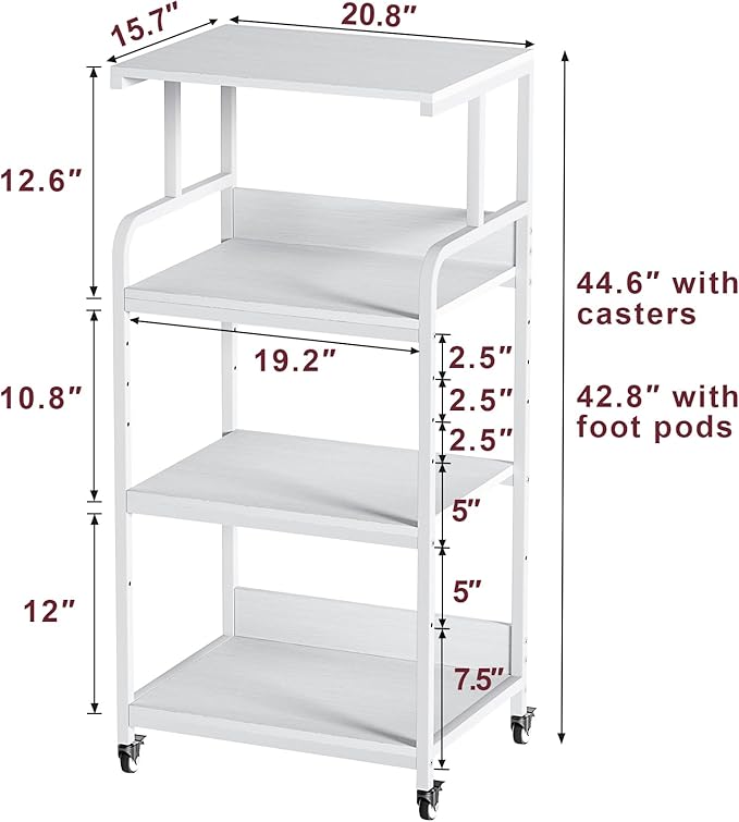 4 Tier White Printer Stand - Image 2