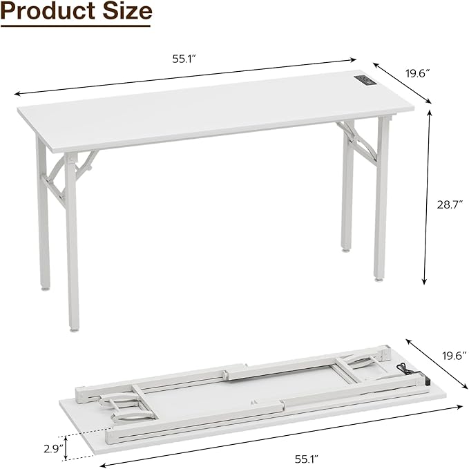 TEMI Long Computer Desk Folding Table - Image 3