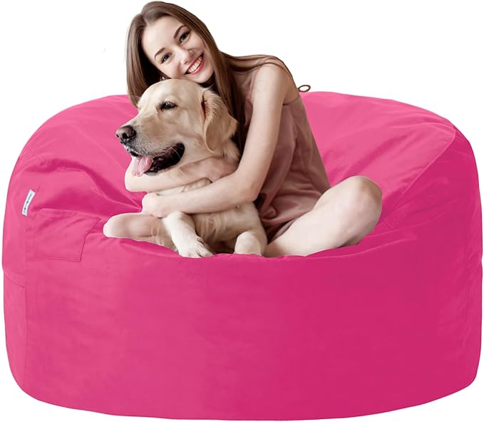 3FT Bean Bag Chair with Ultra Soft Velvet Cover Bean Bag Sofa with Memory Foam by Unknown