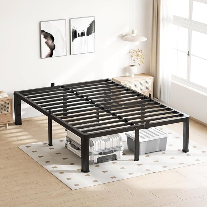 14 Inch Queen Bed Frame, 3500Lbs Heavy Duty Metal Platform - Image 2
