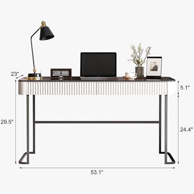 Lartis Home Office Desk Computer Desk Pale Pink Writing Desk - Image 2