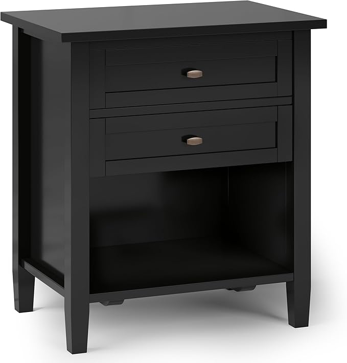 SIMPLIHOME Warm Shaker SOLID WOOD 24 inch Wide Transitional Bedside Nightstand by SimpliHome