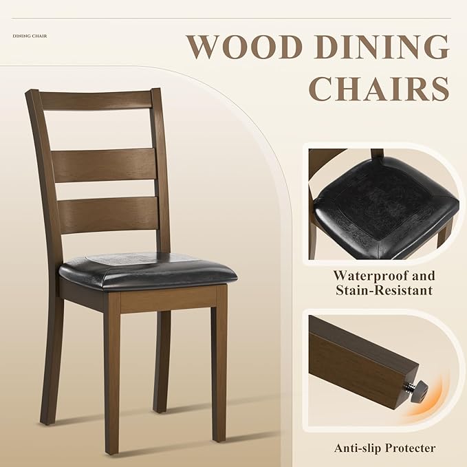 COLAMY Farmhouse Dining Chairs Set of 6, Upholstered Kitchen Chairs - Image 3
