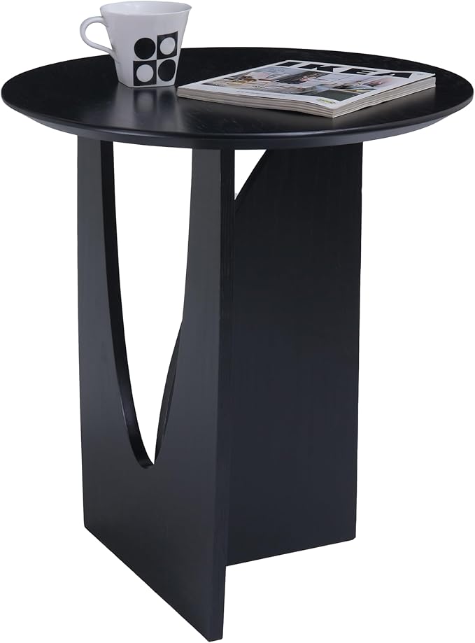 Get Set Style Round End Table Accent Side Table Circle Wood Corner Table Small - Image 6