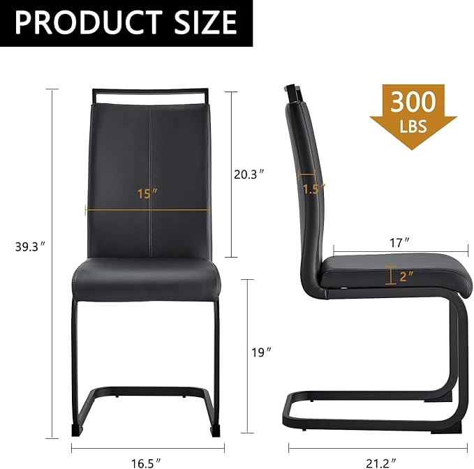 Modern Dining Chairs Set of 4, High Back Kitchen Chairs, Side Room Chair - Image 2