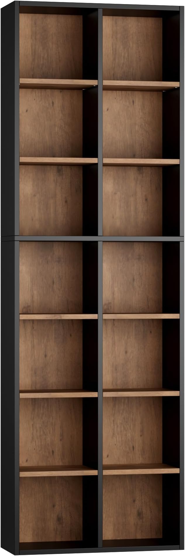 FOTOSOK 71'' Tall Bookshelf, Double Wide Media Tower Rack CD DVD Rack Display by FOTOSOK