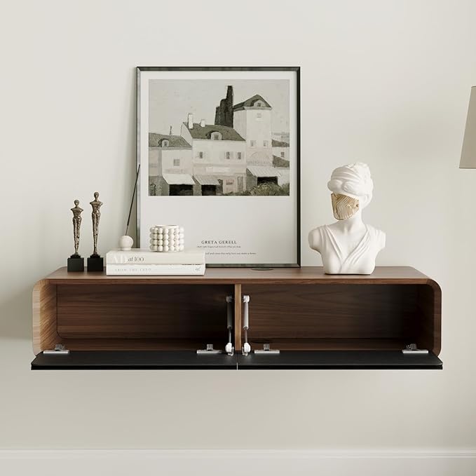 POVISON Fully-Assembled Minimalist Floating TV Stand, Modern Wall-Mounted - Image 6