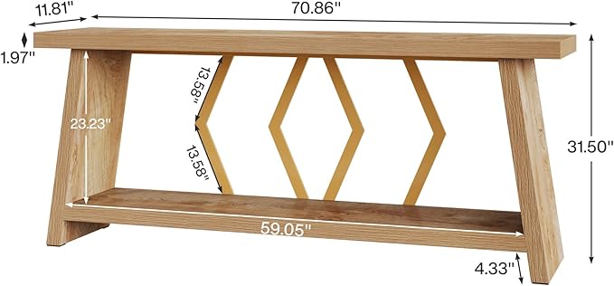 Tribesigns 70.86-Inch Long Sofa Table - Image 2