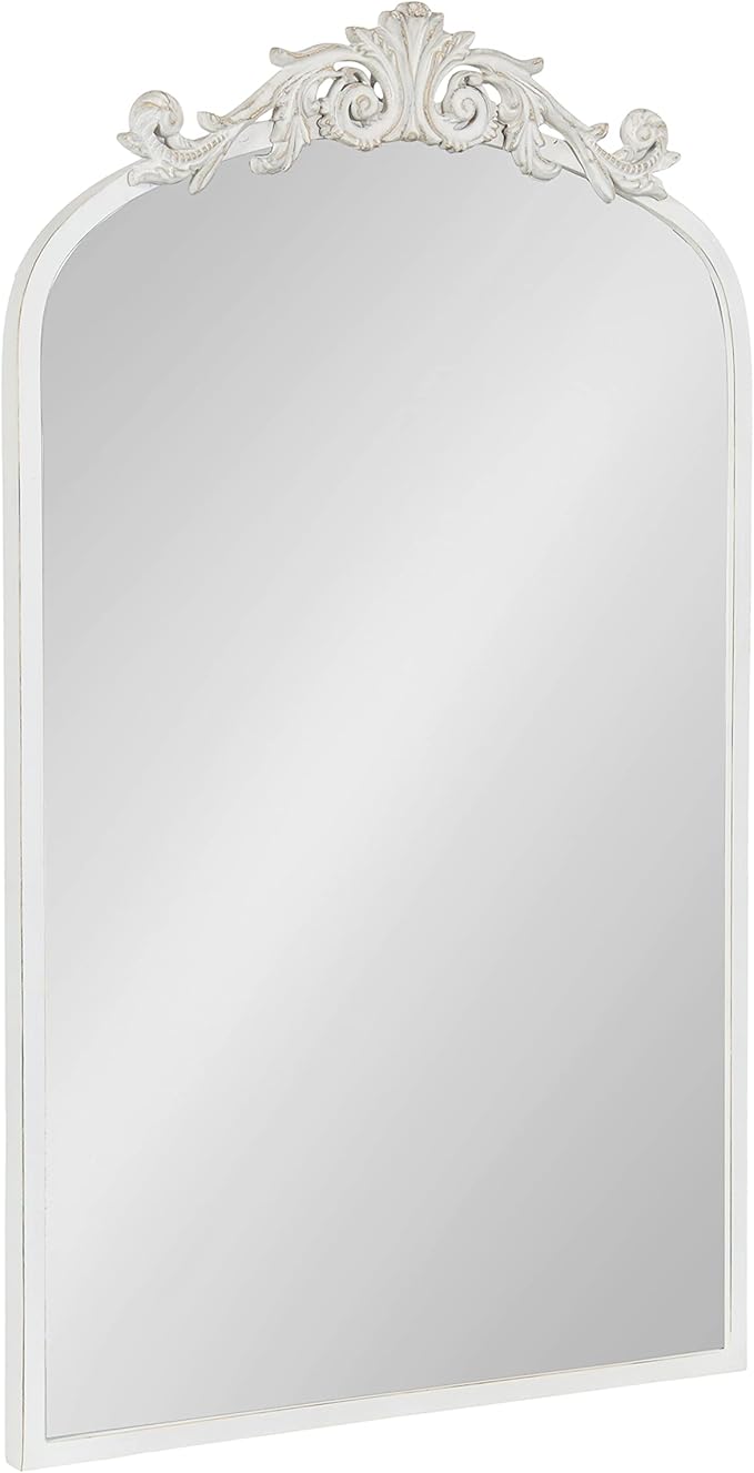 Kate and Laurel Arendahl Traditional Arch Wall Mirror; 19 x 31; Antique White; by KateandLaurel