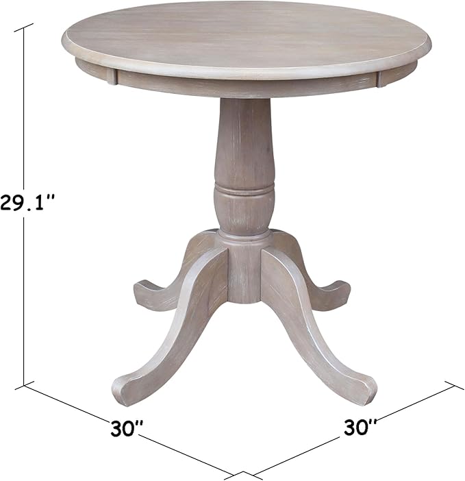 International Concepts 30" Round Top Pedestal Dining Table Solid Parawood 29.1" - Image 3