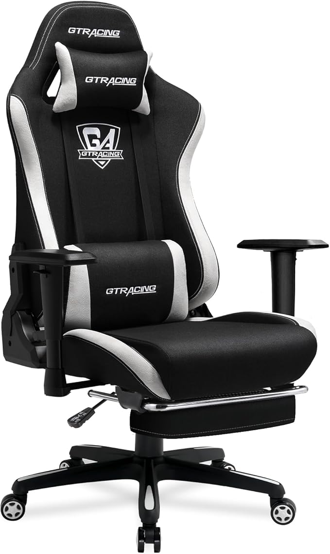 GTRACING Gaming Chair with Footrest, Fabric Breathable Big and Tall Ergonomic by GtracingDirect
