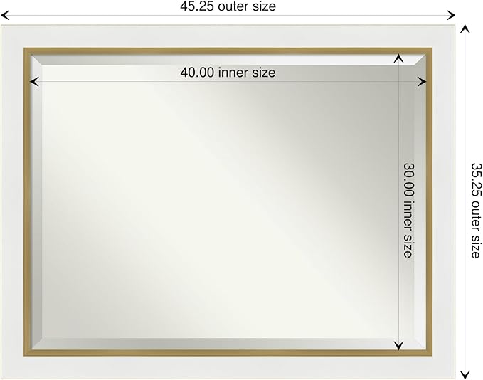 Amanti Art White Bathroom Mirror - Image 4