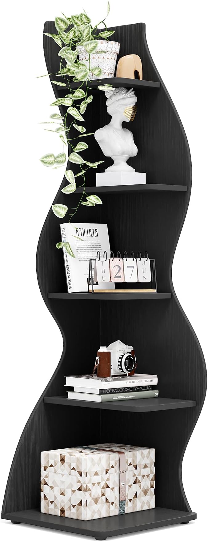 Tribesigns Corner Shelf, Modern 5-Tier Wall Corner Bookshelf, Stylish Corner by Tribesigns