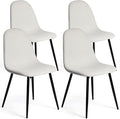 FurnitureR Dining Chairs Set of 4 Comfortable Upholstered, Fabric Mid-Back by FurnitureR