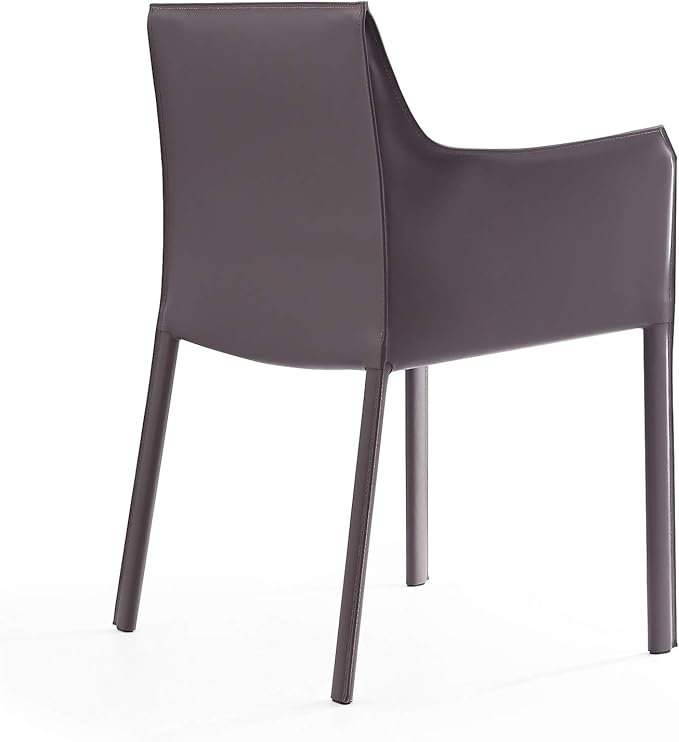 Manhattan Comfort Paris Modern Saddle Leather Dining Chairs, Metal Frame - Image 6