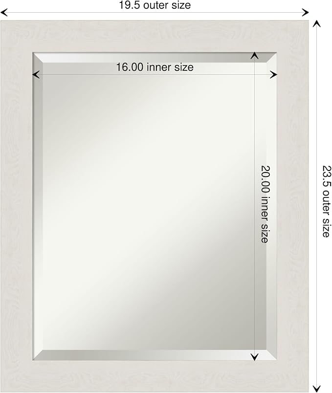 Amanti Art White Bathroom Mirror - Image 4