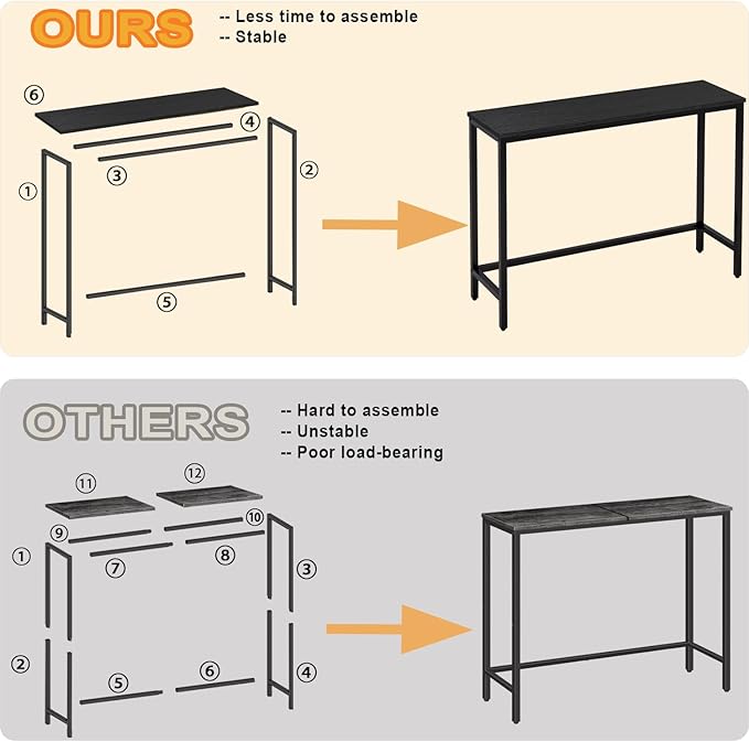 39.4” Console Table, Hallway Entrance Table Sofa Table Behind Couch, - Image 3