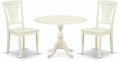East West Furniture DMAV3-LWH-W 3 Piece Dining Room Table Set Contains a Round by EastWestFurniture
