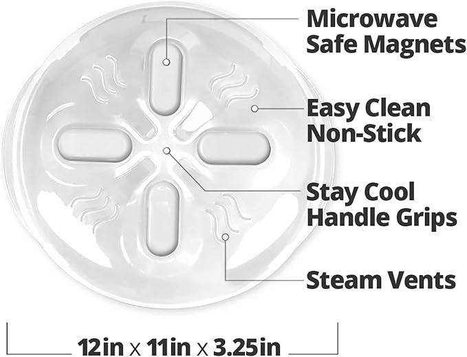 Magnetic Splatter Cover, 12-Inch Clear BPA-Free Food Lid, Vented Plate Guard - Image 9