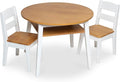 Melissa & Doug Wooden Round Table and 2 Chairs Set – Kids Furniture by MelissaDoug