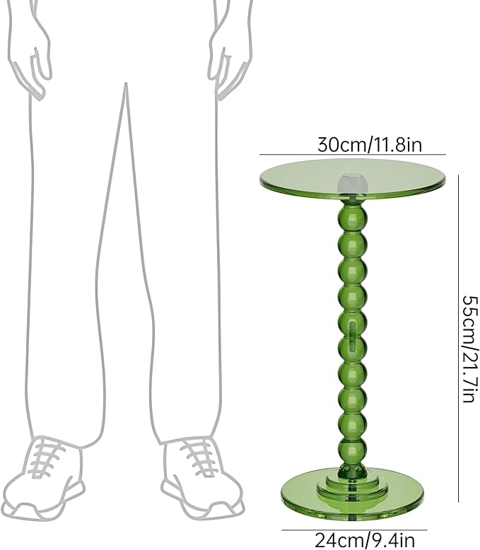Acrylic Side Table, End Table Round Top - Image 3