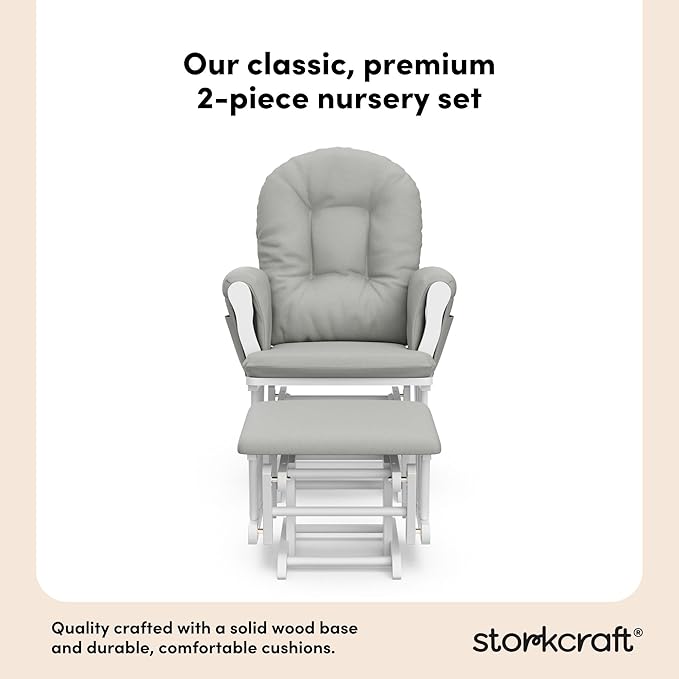 Storkcraft Premium Hoop Glider & Ottoman — GREENGUARD Gold Certified Nursery - Image 6