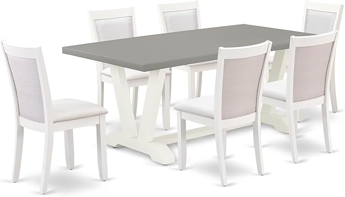 East West Furniture V097MZ001-7 7 Piece Kitchen Table Set Consist of a by EastWestFurniture