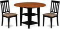 East West Furniture SUAN3-BCH-C 3 Piece Dining Room Table Set Contains a Round by EastWestFurniture