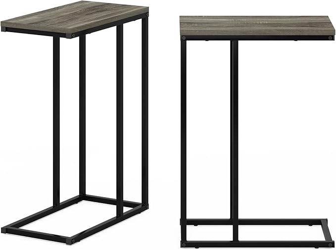 Furinno Camnus Modern Living Sofa Side Table, French Oak Grey - Image 6
