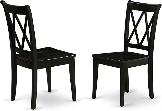 East West Furniture DLCL5-BLK-W 5 Piece Dining Table Set - Image 4