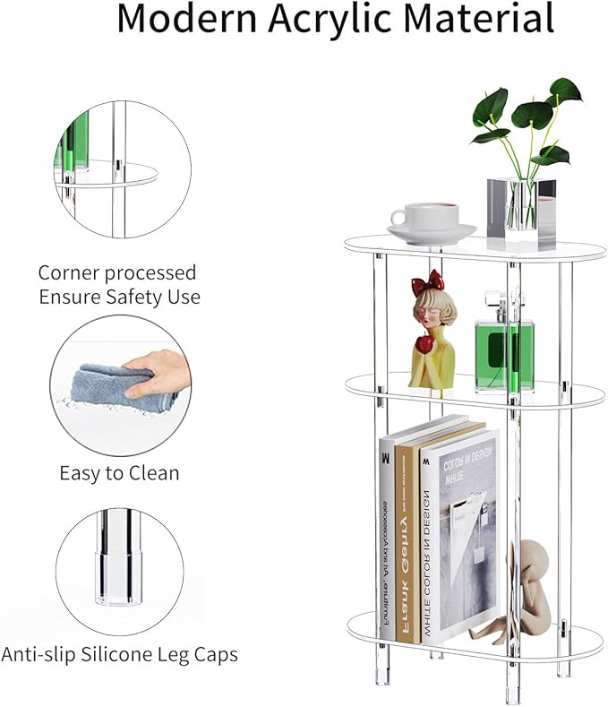 Clear Acrylic Narrow Side Table - Image 4