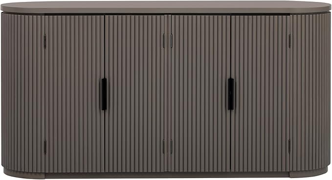 Merax 63" Large Sideboard, Vertical Striped Storage Cabinet - Image 6