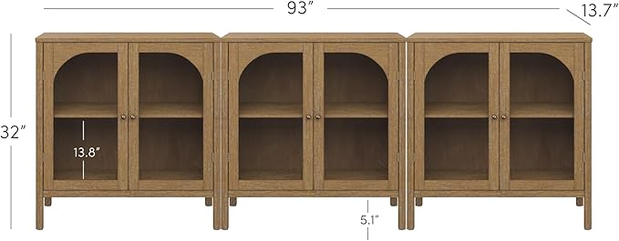 Nathan James Mason TV Stand, Free Standing Accent Sideboard Buffet, Credenza - Image 2