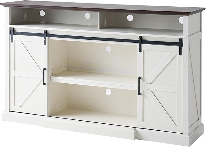 66" Farmhouse TV Stand for 75 Inch TVs, Rustic Media Console Table Storage - Image 9