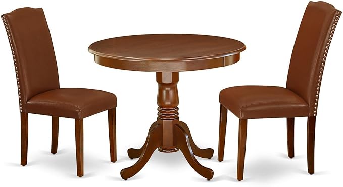 East West Furniture ANEN3-MAH-66 3 Piece Dining Room Furniture Set Contains a by EastWestFurniture