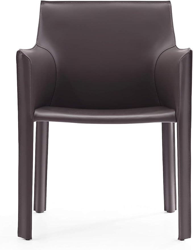 Manhattan Comfort Vogue Modern Faux Leather Dining Chairs, Metal Frame - Image 3