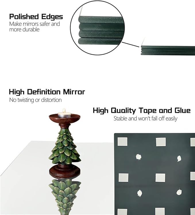 12" x 12" Glass Wall Mirror Tiles - Image 7