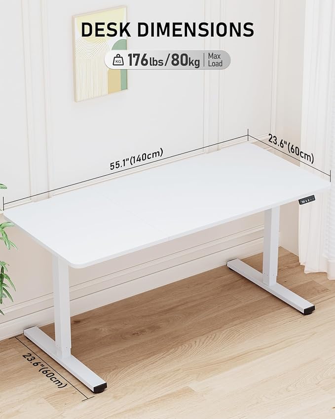 Standing Desk, Large Height Adjustable Electric Stand up Desk, 55 x 24 Inches - Image 5