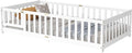 Twin Floor Bed with Slats and Center Support Bar, Wood Montessori Floor Bed by Bellemave