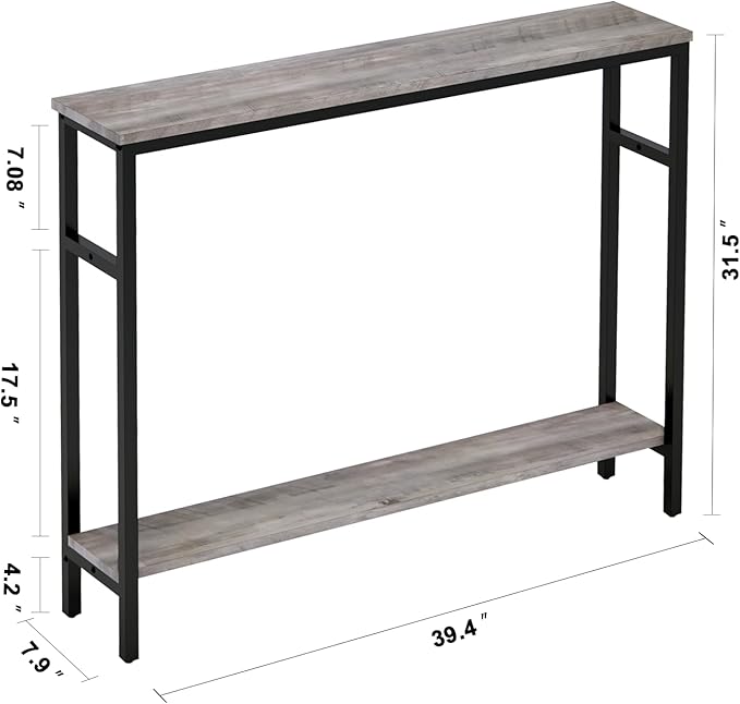 Narrow Console Table, 39.4” Sofa Table - Image 3