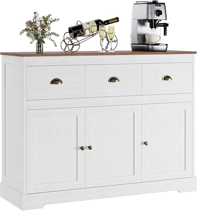 Keyluv Buffet Cabinet Storage Kitchen Sideboard Farmhouse Buffet Server Bar by KeyluvHome