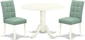 East West Furniture DLAS3-WHI-43 3 Piece Modern Dining Set contain A Wood by EastWestFurniture