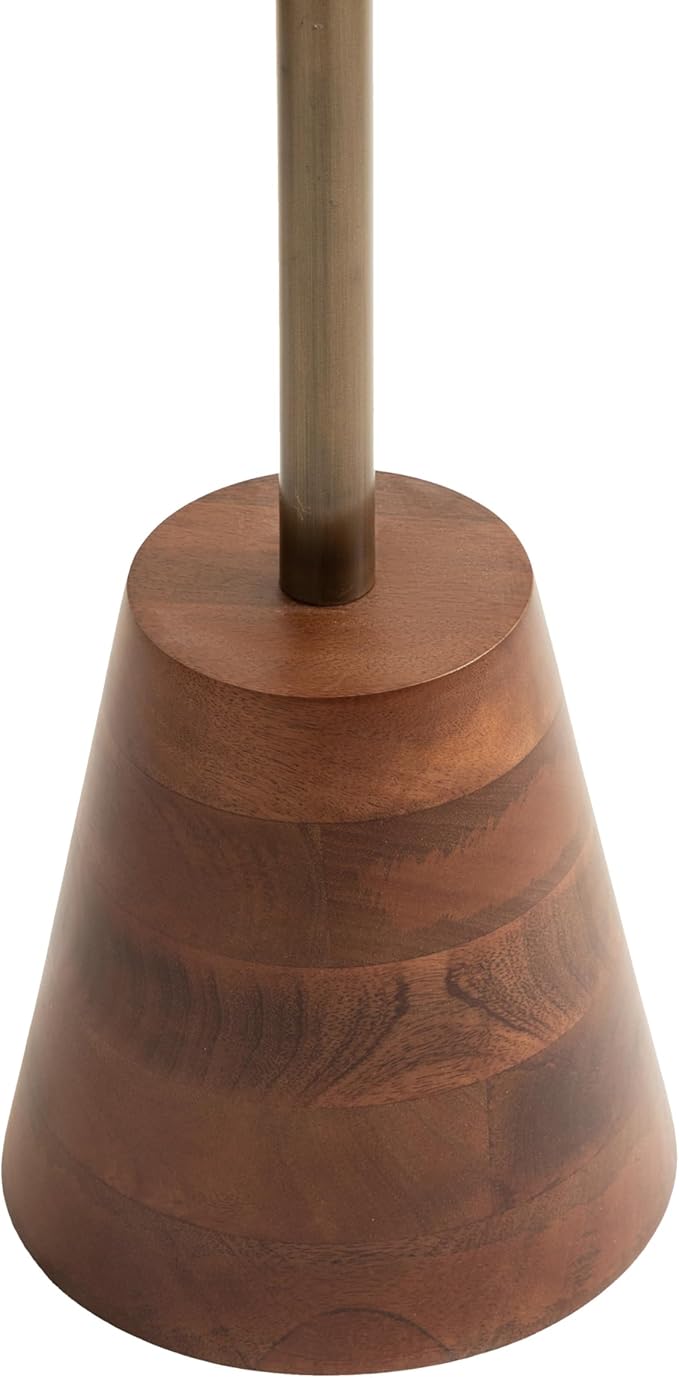 Kate and Laurel Tira Elegant Round Side Table, 14 x 24, Brass and Walnut Brown - Image 7