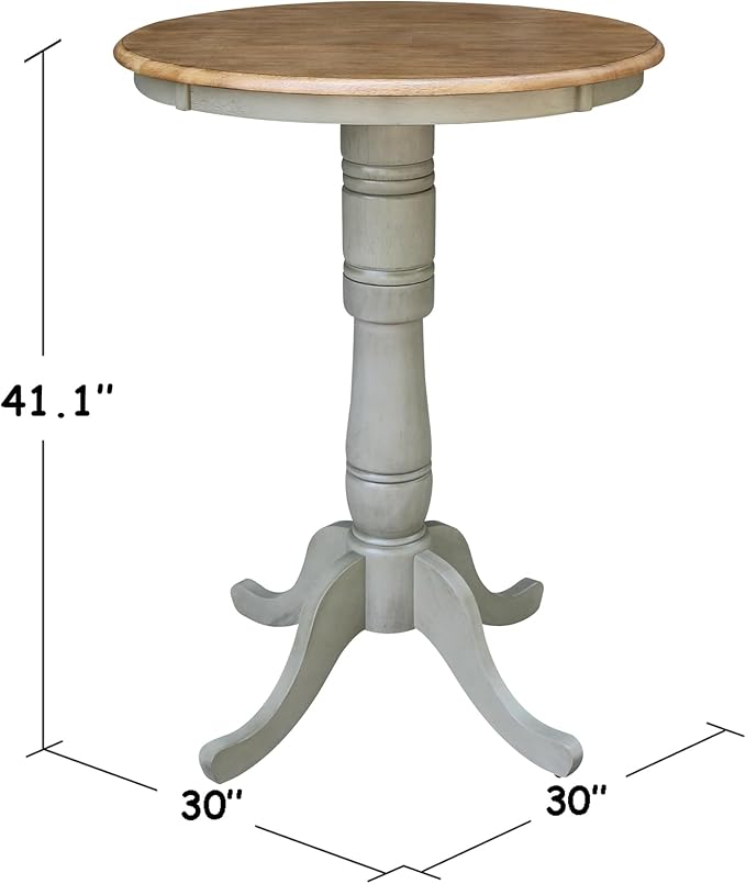 IC International Concepts 30" Round Top Pedestal Dining Table, 40.9" High - Image 5