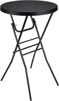 Cocktail Table 28in High Top Round Folding Indoor Outdoor, Plastic Bar Height by Home