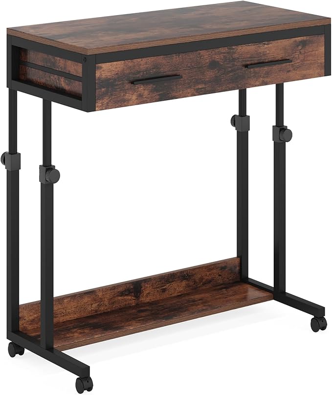 Tribesigns Portable Desk with Drawers, Mobile Laptop Desk with Wheels, Sofa - Image 9
