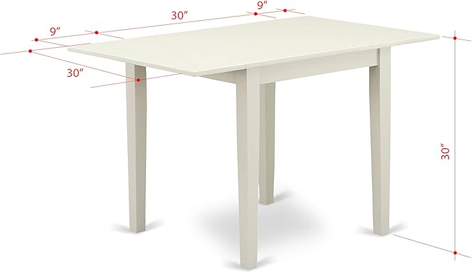 East West Furniture NDBO5-LWH-LC 5 Piece Dinette Set - Image 8