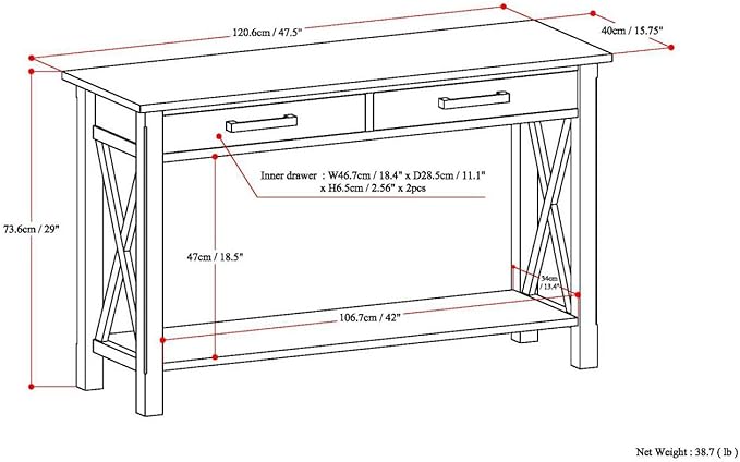 SIMPLIHOME Kitchener Console Table - Image 2